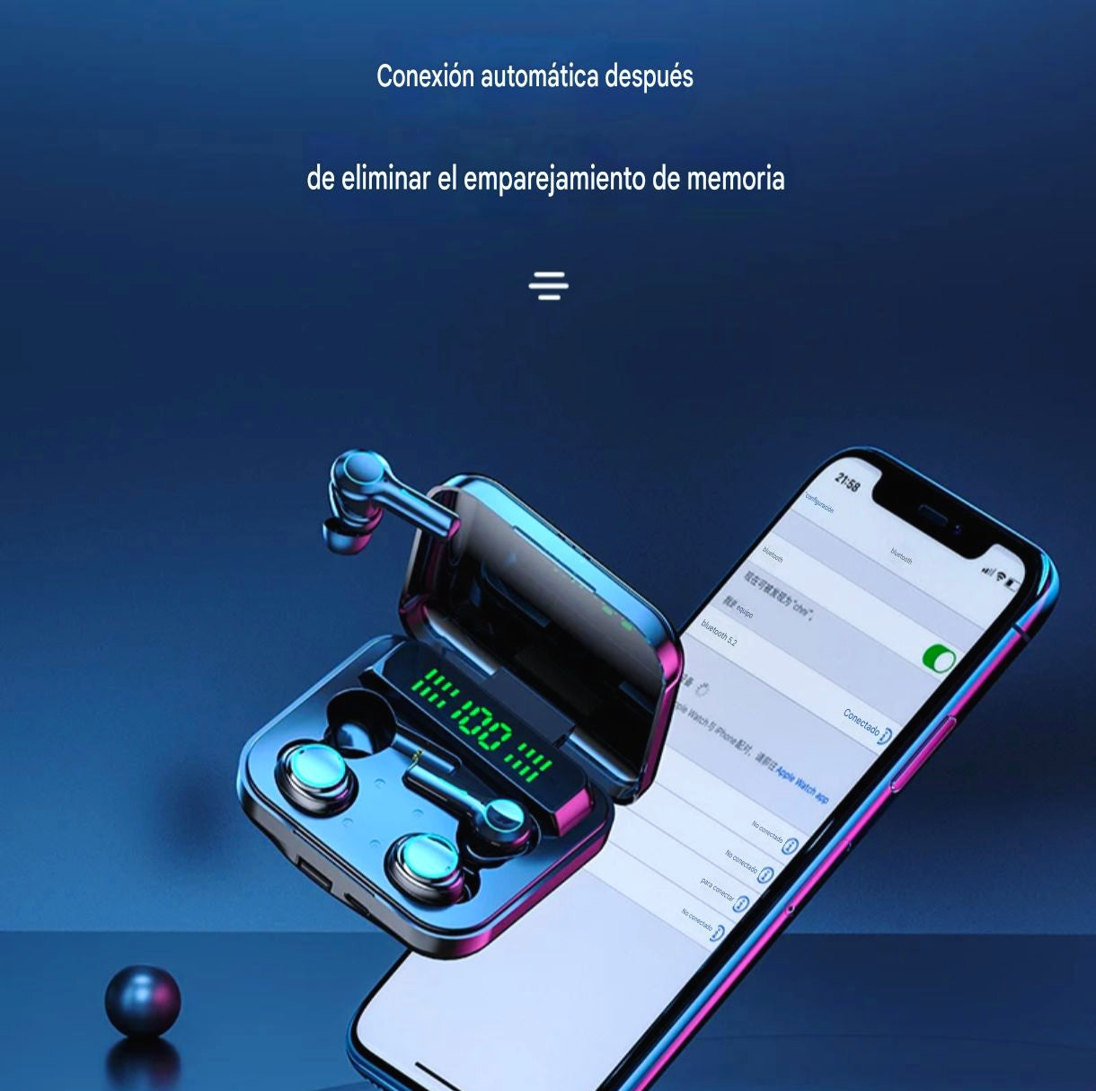 Auriculares Doble Par M21 Bluetooth + Power Bank, sonido HiFi y Cancelación de ruido ENC